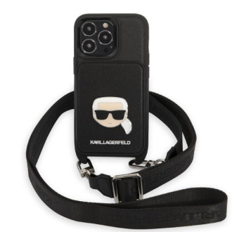 Karl Lagerfeld KLHCP13LSAKHPK iPhone 13 Pro / 13 6,1&quot; pevné pouzdro Saffiano Metal Karl Head