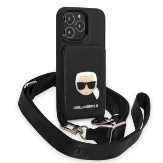 Karl Lagerfeld KLHCP13LSAKHPK iPhone 13 Pro / 13 6,1&quot; pevné pouzdro Saffiano Metal Karl Head