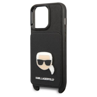 Karl Lagerfeld KLHCP13LSAKHPK iPhone 13 Pro / 13 6,1&quot; pevné pouzdro Saffiano Metal Karl Head