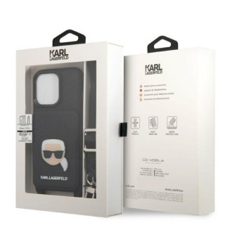 Karl Lagerfeld KLHCP13LSAKHPK iPhone 13 Pro / 13 6,1&quot; pevné pouzdro Saffiano Metal Karl Head