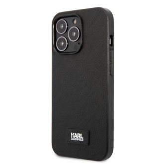 Karl Lagerfeld KLHCP13LSFMP2K iPhone 13 Pro / 13 6,1&quot; pevný kryt černý/černý Saffiano Plaque