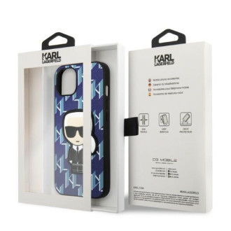 Karl Lagerfeld KLHCP13MPMNIKBL iPhone 13 6,1&quot; pevný obal modro/modrý Monogram Ikonik Patch