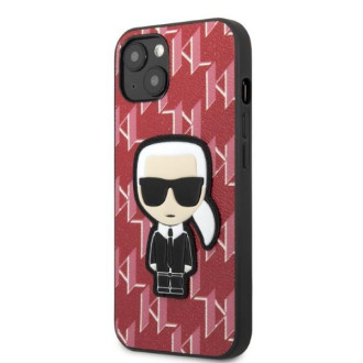 Karl Lagerfeld KLHCP13MPMNIKPI iPhone 13 6,1&quot; pevný kryt červený/červený Monogram Ikonik Patch