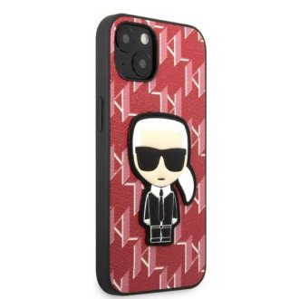 Karl Lagerfeld KLHCP13MPMNIKPI iPhone 13 6,1&quot; pevný kryt červený/červený Monogram Ikonik Patch