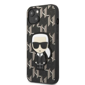 Karl Lagerfeld KLHCP13SPMNIKBK iPhone 13 mini 5,4&quot; pevný obal černo/černý Monogram Ikonik Patch