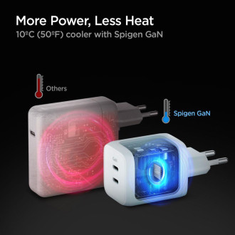 SÍŤOVÁ NABÍJEČKA Spigen PE2106EU POWERARC 2-PORTOVÁ PD65W BÍLÁ