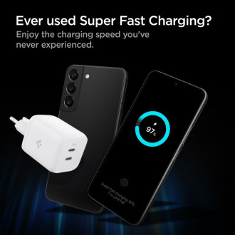 SÍŤOVÁ NABÍJEČKA Spigen PE2106EU POWERARC 2-PORTOVÁ PD65W BÍLÁ