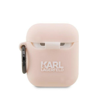 Karl Lagerfeld KLA2RUNCHP AirPods 1/2 kryt růžový/růžový Silikonová Choupette Head 3D