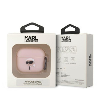 Karl Lagerfeld KLA3RUNIKP kryt AirPods 3 růžový/růžový silikonový Karl Head 3D