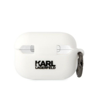 Karl Lagerfeld KLAP2RUNCHH kryt AirPods Pro 2 bílá/bílá Silikonová hlava Choupette 3D