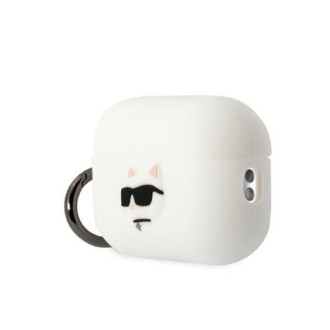 Karl Lagerfeld KLAP2RUNCHH kryt AirPods Pro 2 bílá/bílá Silikonová hlava Choupette 3D
