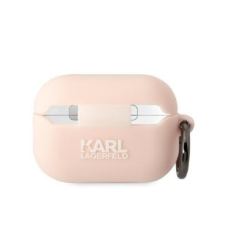 Karl Lagerfeld KLAP2RUNCHP kryt AirPods Pro 2 růžový/růžový Silikonová hlava Choupette Head 3D