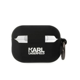 Karl Lagerfeld KLAP2RUNIKK kryt AirPods Pro 2 černo/černý silikonový Karl Head 3D