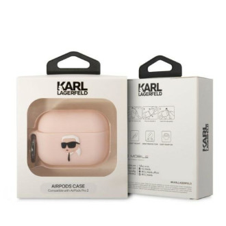 Karl Lagerfeld KLAP2RUNIKP kryt AirPods Pro 2 růžový/růžový silikonový Karl Head 3D