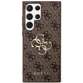 Guess GUHCS23L4GMGBR S23 Ultra S918 hnědé/hnědé pevné pouzdro 4G Big Metal Logo