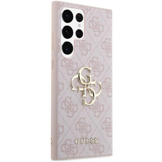 Guess GUHCS23L4GMGPI S23 Ultra S918 růžové/růžové pevné pouzdro 4G Big Metal Logo