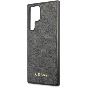 Guess GUHCS23LG4GFGR S23 Ultra S918 šedo/šedé pevné pouzdro 4G kovové zlaté logo