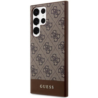 Guess GUHCS23LG4GLBR S23 Ultra S918 hnědé/hnědé pevné pouzdro 4G Stripe Collection