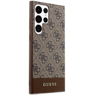 Guess GUHCS23LG4GLBR S23 Ultra S918 hnědé/hnědé pevné pouzdro 4G Stripe Collection