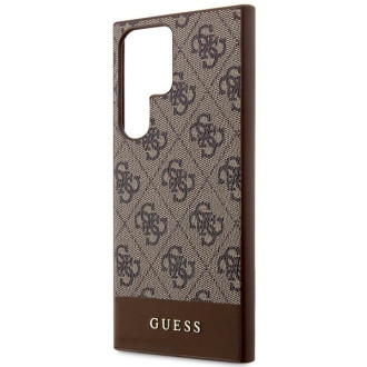 Guess GUHCS23LG4GLBR S23 Ultra S918 hnědé/hnědé pevné pouzdro 4G Stripe Collection