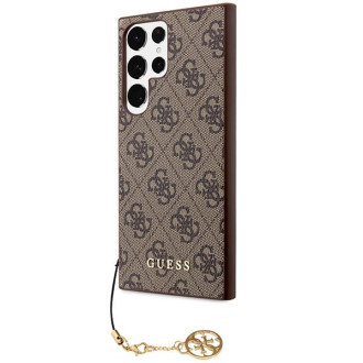 Guess GUHCS23LGF4GBR S23 Ultra S918 hnědé/hnědé pevné pouzdro 4G Charms Collection