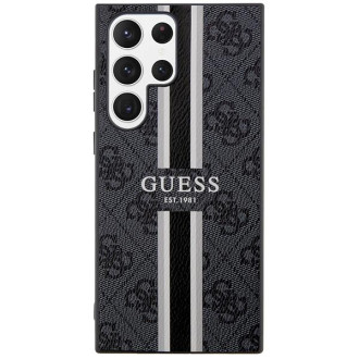 Guess GUHCS23LP4RPSK S23 Ultra S918 černo/černé pevné pouzdro 4G Printed Stripe