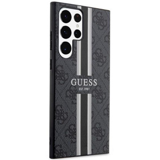 Guess GUHCS23LP4RPSK S23 Ultra S918 černo/černé pevné pouzdro 4G Printed Stripe