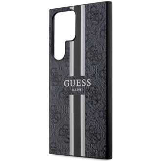 Guess GUHCS23LP4RPSK S23 Ultra S918 černo/černé pevné pouzdro 4G Printed Stripe