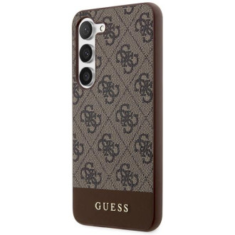 Guess GUHCS23MG4GLBR S23+ S916 hnědé/hnědé pevné pouzdro 4G Stripe Collection