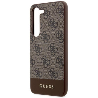 Guess GUHCS23MG4GLBR S23+ S916 hnědé/hnědé pevné pouzdro 4G Stripe Collection