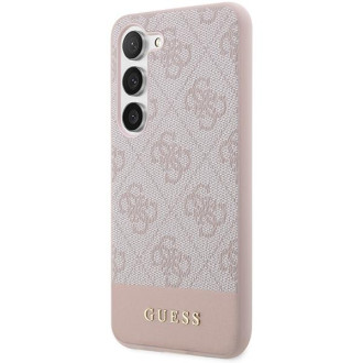 Guess GUHCS23MG4GLPI S23+ S916 růžové/růžové pevné pouzdro 4G Stripe Collection