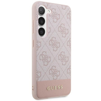 Guess GUHCS23MG4GLPI S23+ S916 růžové/růžové pevné pouzdro 4G Stripe Collection
