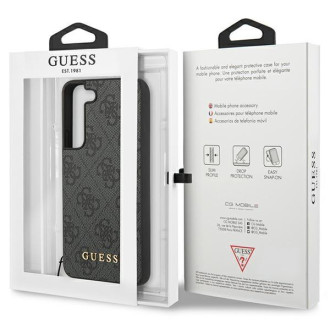 Guess GUHCS23MGF4GGR S23+ S916 šedo/šedé pevné pouzdro 4G Charms Collection