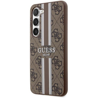 Guess GUHCS23MP4RPSW S23+ S916 hnědé/hnědé pevné pouzdro 4G Printed Stripe