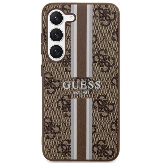 Guess GUHCS23MP4RPSW S23+ S916 hnědé/hnědé pevné pouzdro 4G Printed Stripe