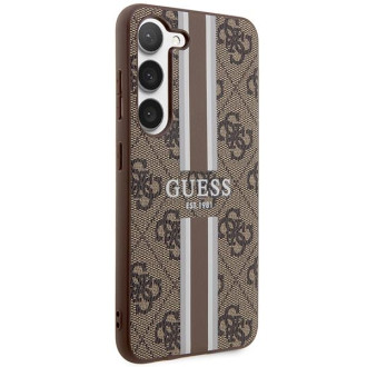 Guess GUHCS23MP4RPSW S23+ S916 hnědé/hnědé pevné pouzdro 4G Printed Stripe