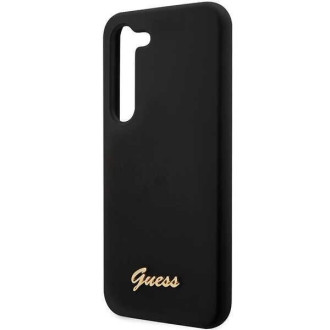 Guess GUHCS23MSLSMK S23+ S916 černo/černé pevné pouzdro silikonové Vintage zlaté logo