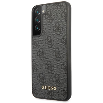 Guess GUHCS23SG4GFGR S23 S911 šedo/šedé pevné pouzdro 4G kovové zlaté logo