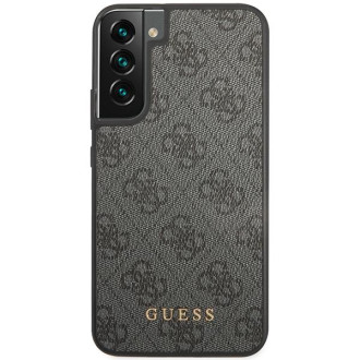 Guess GUHCS23SG4GFGR S23 S911 šedo/šedé pevné pouzdro 4G kovové zlaté logo