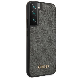 Guess GUHCS23SG4GFGR S23 S911 šedo/šedé pevné pouzdro 4G kovové zlaté logo