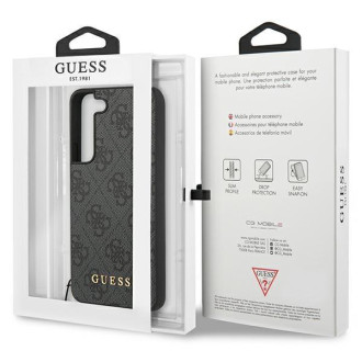 Guess GUHCS23SGF4GGR S23 S911 šedo/šedé pevné pouzdro 4G Charms Collection