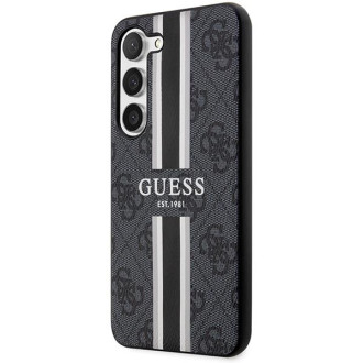 Guess GUHCS23SP4RPSK S23 S911 černo/černé pevné pouzdro 4G Printed Stripe