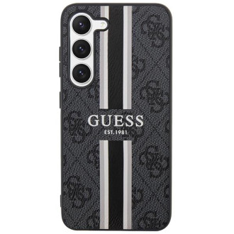 Guess GUHCS23SP4RPSK S23 S911 černo/černé pevné pouzdro 4G Printed Stripe