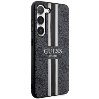 Guess GUHCS23SP4RPSK S23 S911 černo/černé pevné pouzdro 4G Printed Stripe