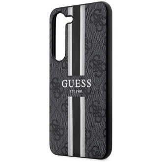 Guess GUHCS23SP4RPSK S23 S911 černo/černé pevné pouzdro 4G Printed Stripe