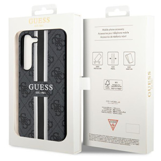 Guess GUHCS23SP4RPSK S23 S911 černo/černé pevné pouzdro 4G Printed Stripe