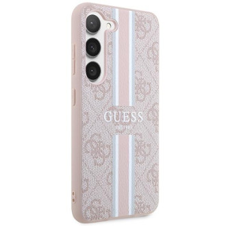 Guess GUHCS23SP4RPSP S23 S911 růžové/růžové pevné pouzdro 4G Printed Stripe