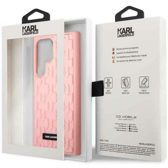 Karl Lagerfeld KLHCS23LRUPKLPP S23 Ultra S918 pevný kufr růžový/růžový 3D monogram
