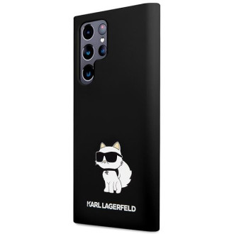 Karl Lagerfeld KLHCS23LSNCHBCK S23 Ultra S918 pevné pouzdro černá/černá silikonová chupette