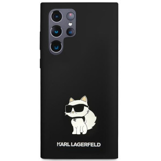 Karl Lagerfeld KLHCS23LSNCHBCK S23 Ultra S918 pevné pouzdro černá/černá silikonová chupette